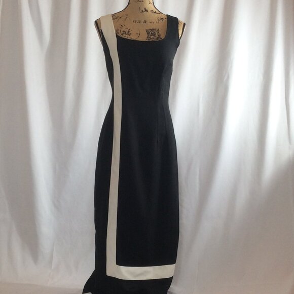 Jennifer Jeffries Black and White Column Dress (Back in the Closet) - Picture 1 of 3
